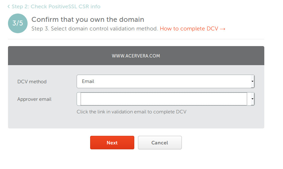 Confirm domain owner method