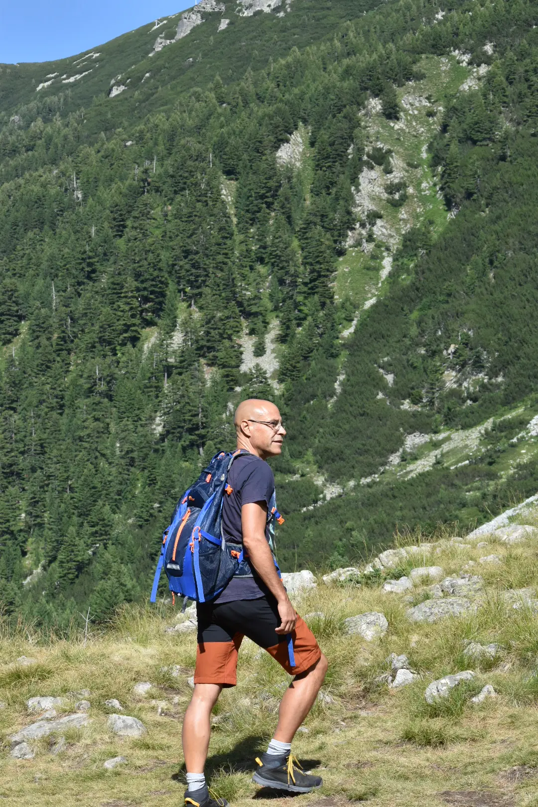 Ángel Cervera hiking in the mountains